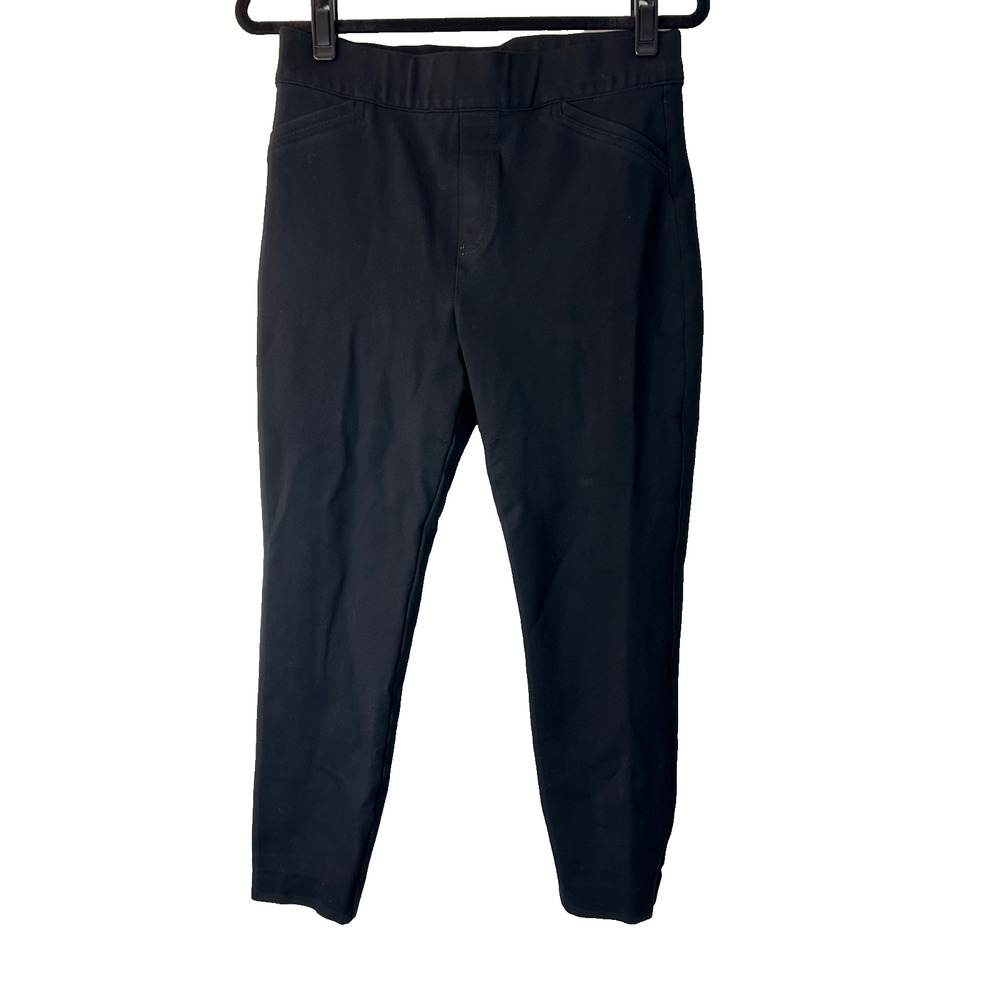 SPANX Back Seam Skinny Ponte Ankle Pants Size L Classic Black Pull On Career